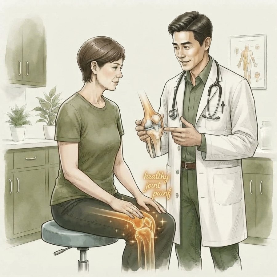 Doctor showing patient a joint model — joint pain and arthritis care at CPMC Care Thousand Oaks